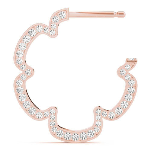 Crystalled Hollow Daisy Hoop Earrings - Minkaa Daisy