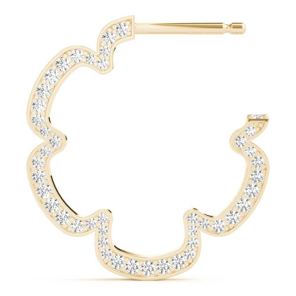 Crystalled Hollow Daisy Hoop Earrings - Minkaa Daisy