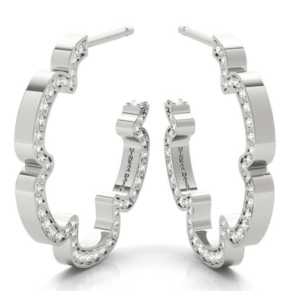 Crystalled Hollow Daisy Hoop Earrings - Minkaa Daisy