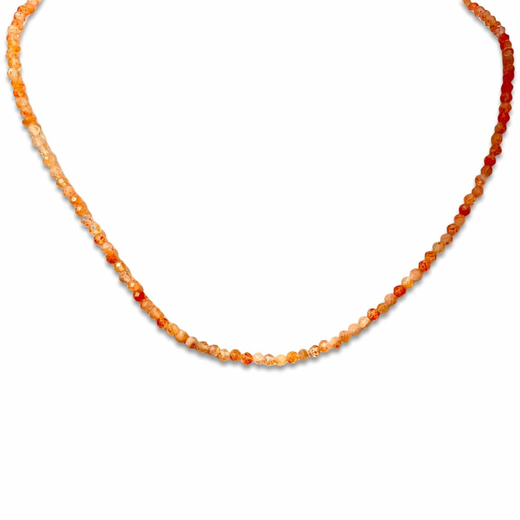 Orange Stone Beaded Necklace
