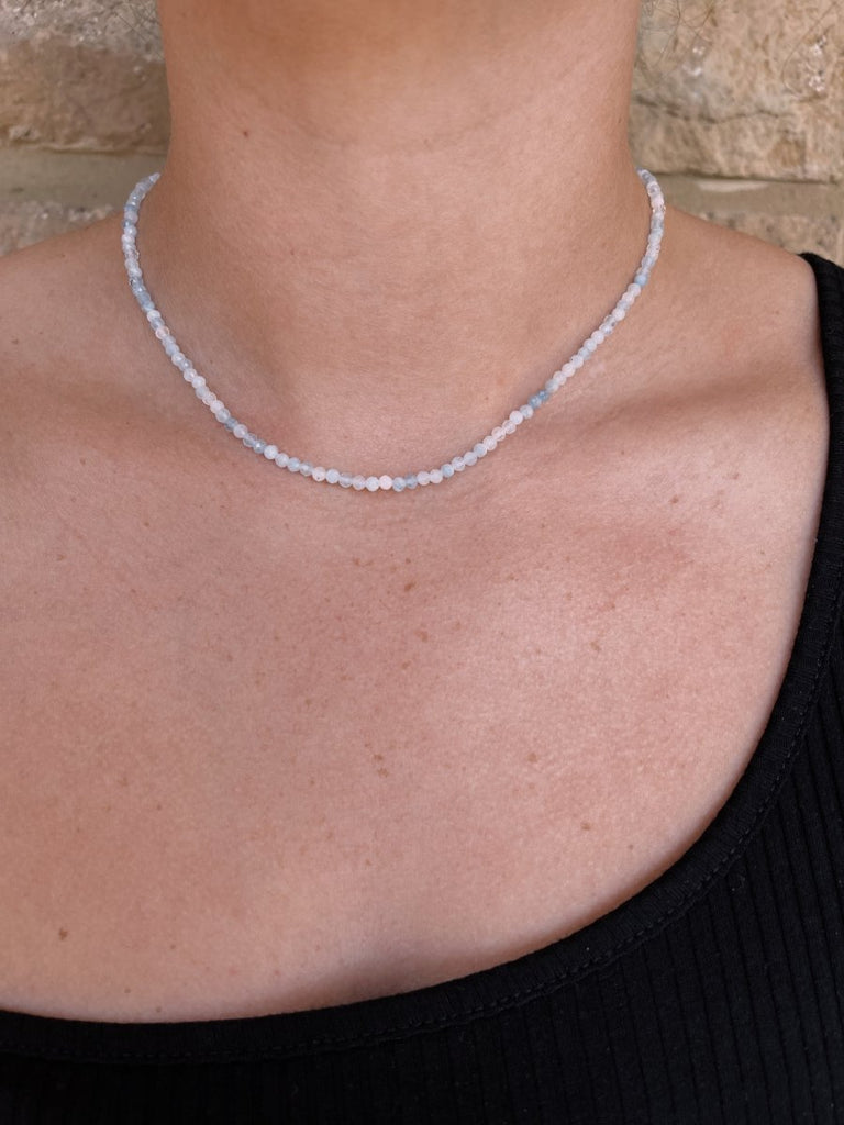 Genuine Beaded Gemstone Necklace - Minkaa Daisy