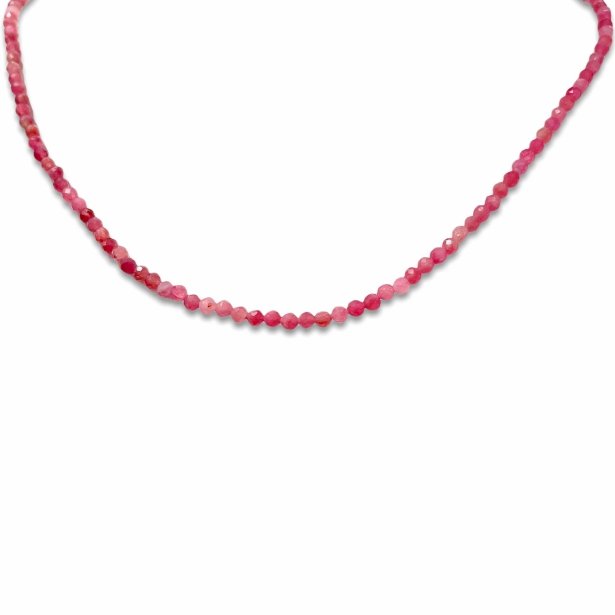 Pink Quartz Beaded Necklace