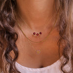 Genuine Pink Tigers Eye Trio Cub Necklace - Minkaa Daisy