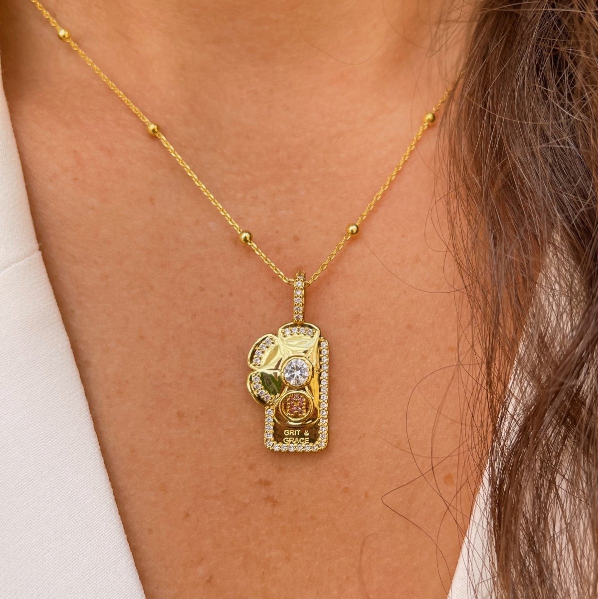 Grit & Grace Dog Tag Necklace - Minkaa Daisy