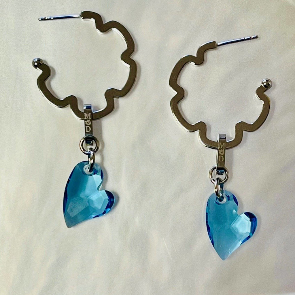 swarovski crystal heart earring