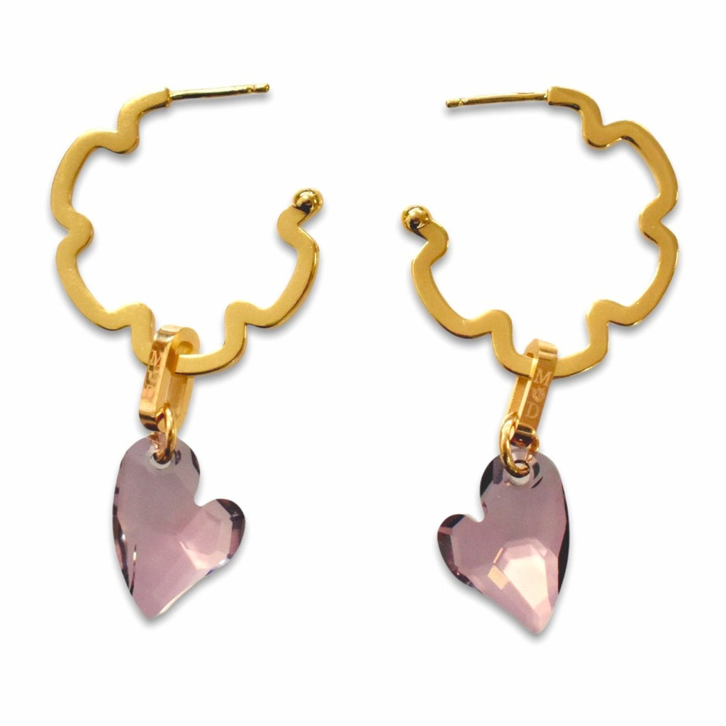 swarovski crystal heart earring