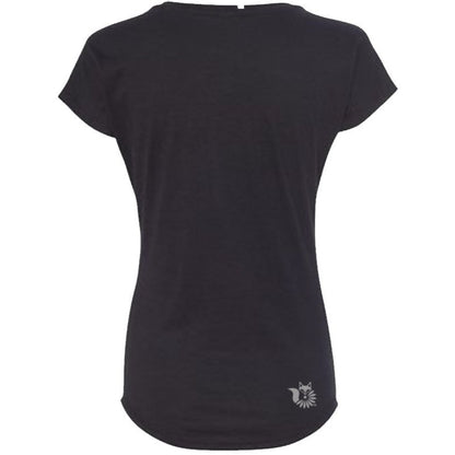 Ladies Black V-Neck w. Silver Sparkle - Minkaa Daisy