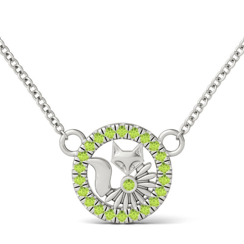 Lucky Orbiting Crystal Fox Charm Necklace - Minkaa Daisy