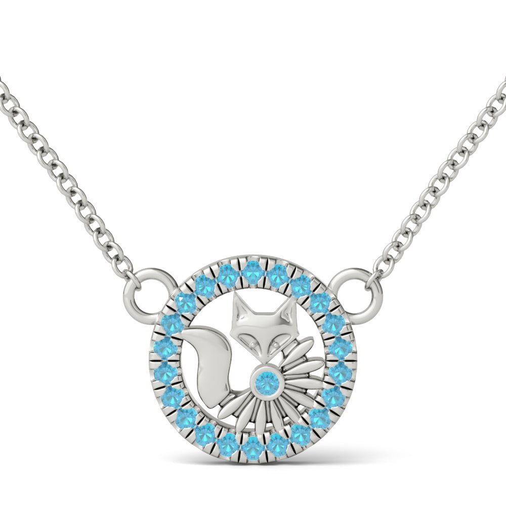 Lucky Orbiting Crystal Fox Charm Necklace - Minkaa Daisy