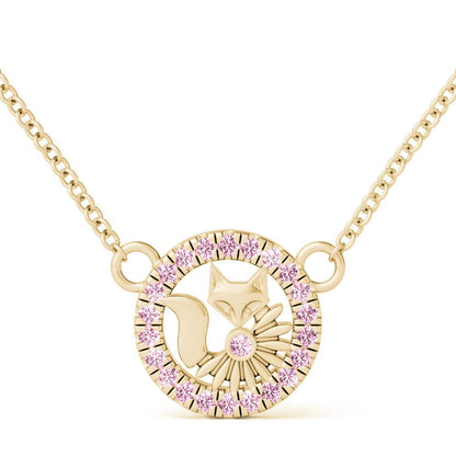 Lucky Orbiting Crystal Fox Charm Necklace - Minkaa Daisy