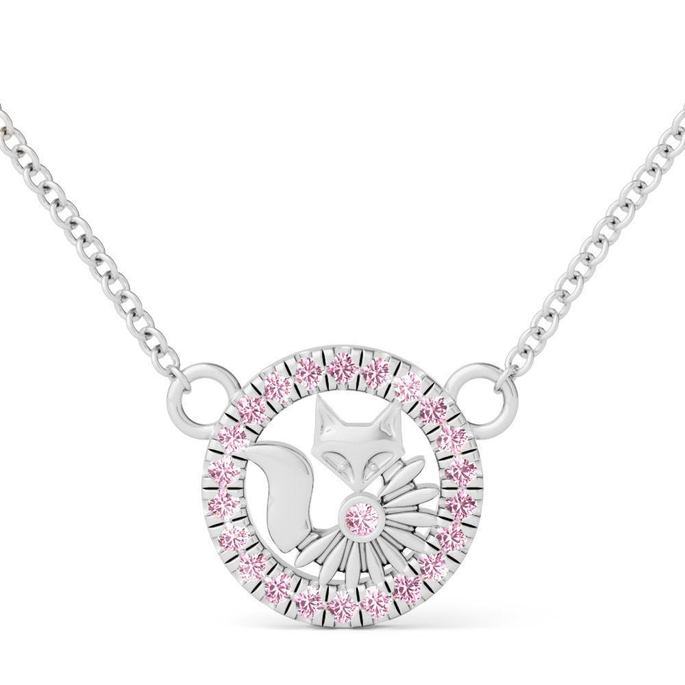 Lucky Orbiting Crystal Fox Charm Necklace - Minkaa Daisy
