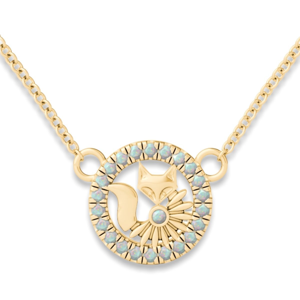 Lucky Orbiting Crystal Fox Charm Necklace - Minkaa Daisy