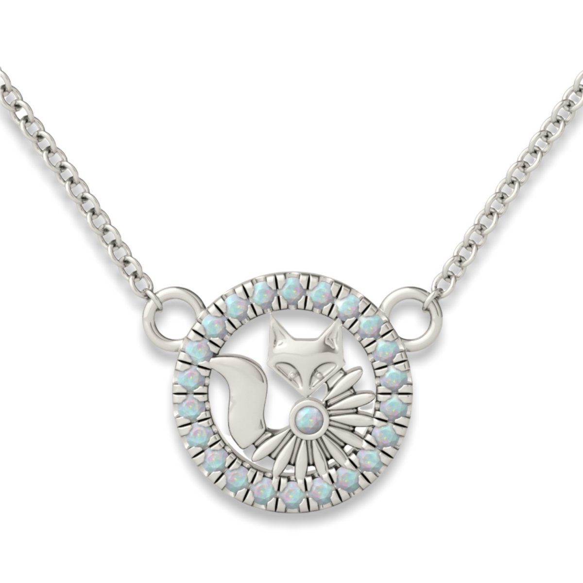 Lucky Orbiting Crystal Fox Charm Necklace - Minkaa Daisy