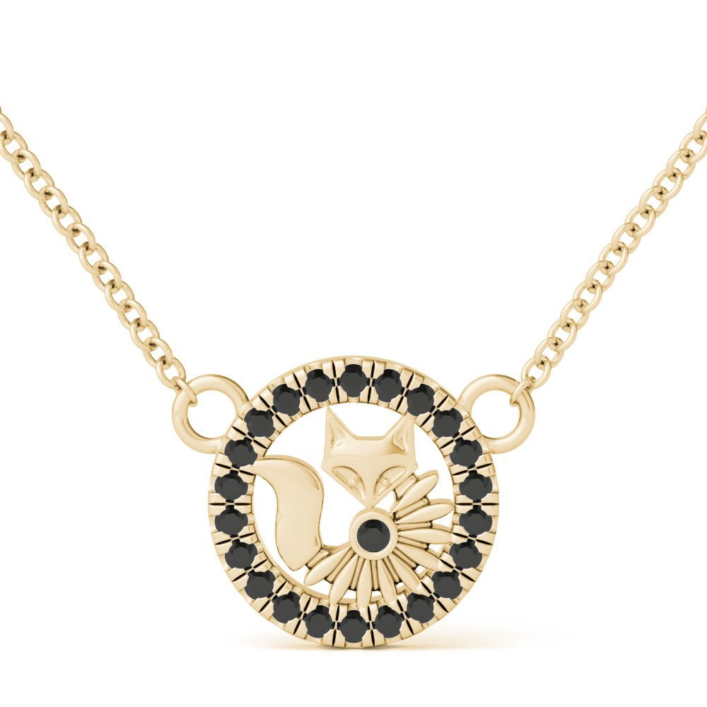 Lucky Orbiting Crystal Fox Charm Necklace - Minkaa Daisy