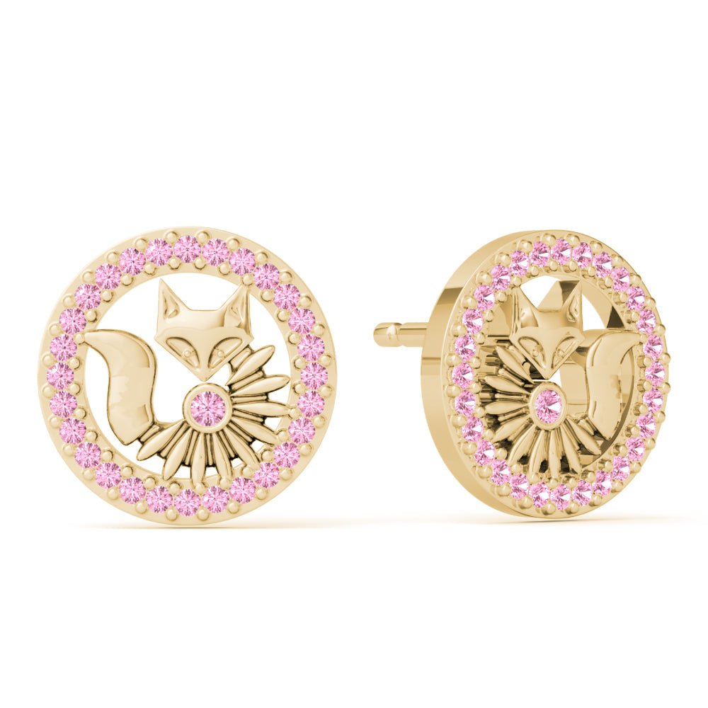 Lucky Orbiting Crystal Fox Studs - Minkaa Daisy