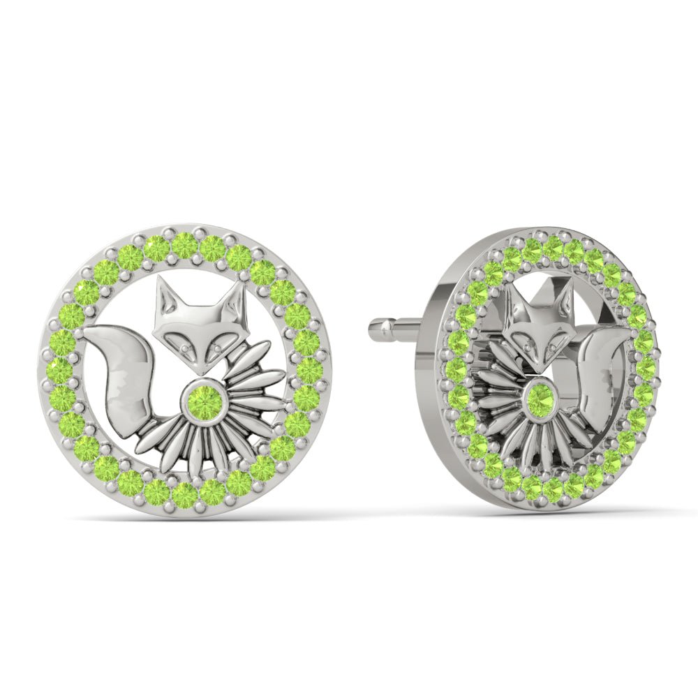 Lucky Orbiting Crystal Fox Studs - Minkaa Daisy