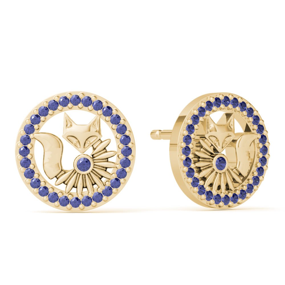 Lucky Orbiting Crystal Fox Studs - Minkaa Daisy