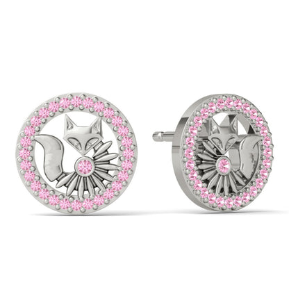 Lucky Orbiting Crystal Fox Studs - Minkaa Daisy