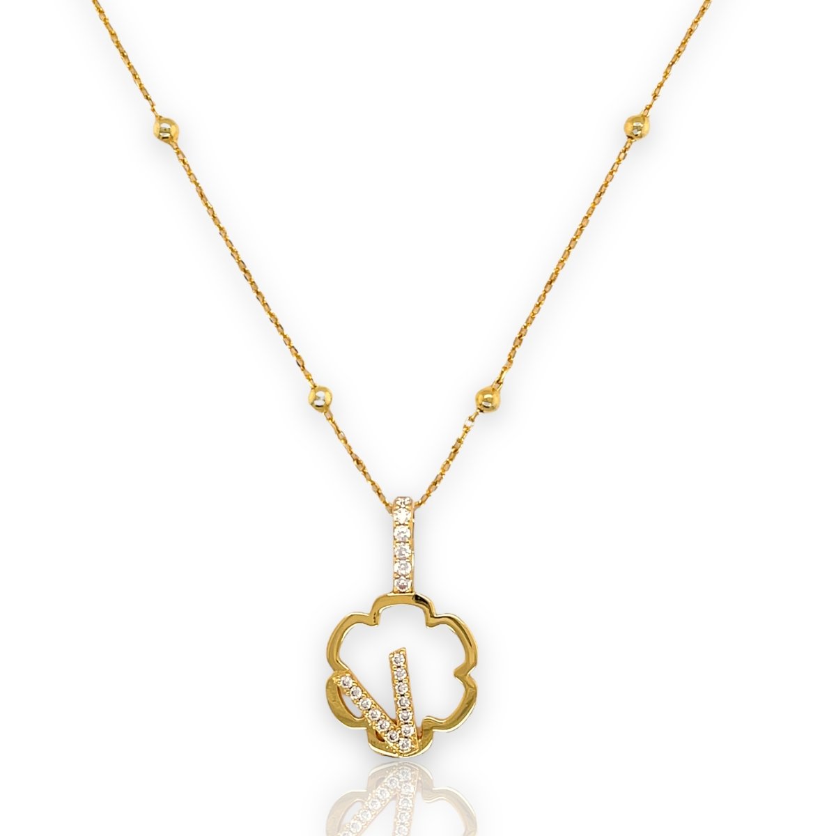 Peyton Mini Daisy Initial Necklace