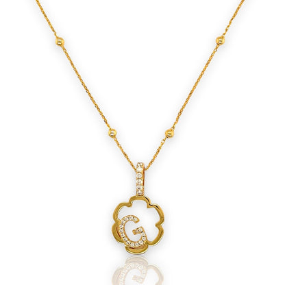 Peyton Mini Daisy Initial Necklace