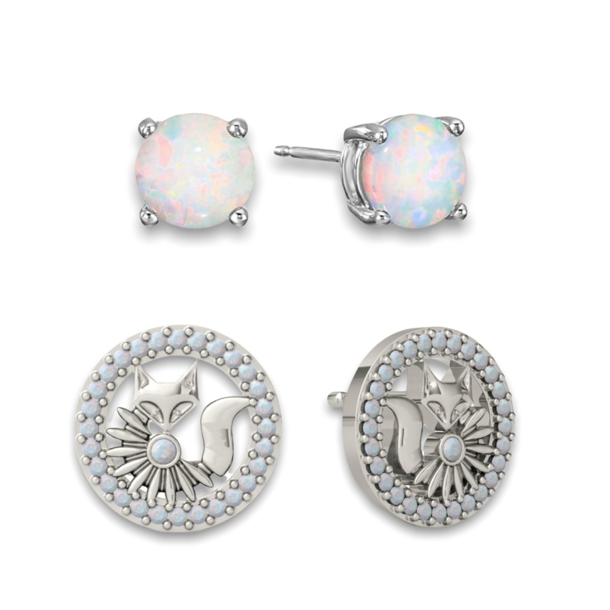 Opal Orbiting Crystal Fox Bundle Earrings - Minkaa Daisy