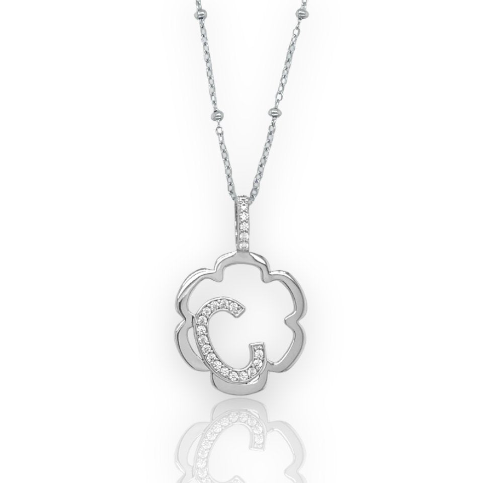 Peyton Daisy Initial Necklace