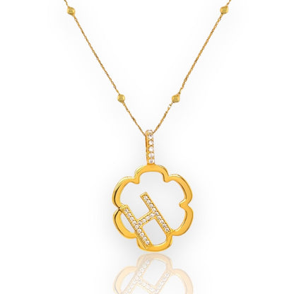 Peyton Daisy Initial Necklace