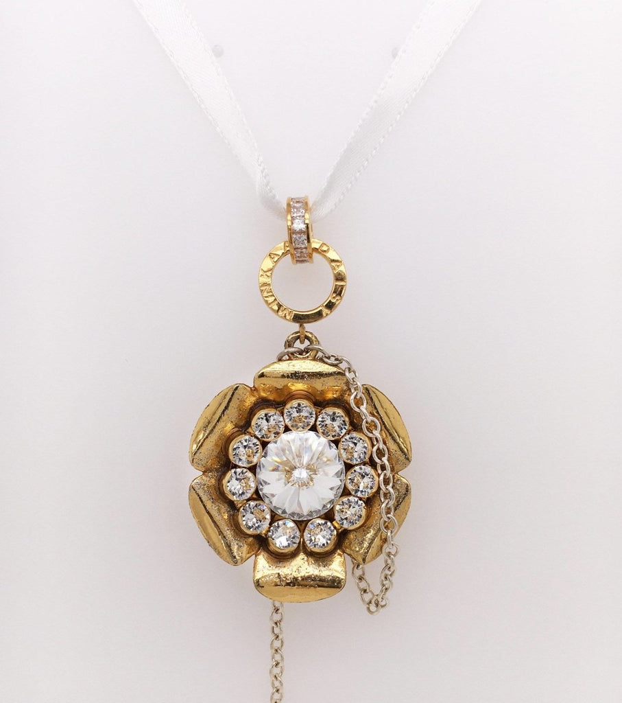 Pure Crystal White Vintage Gold Daisy Necklace - Minkaa Daisy