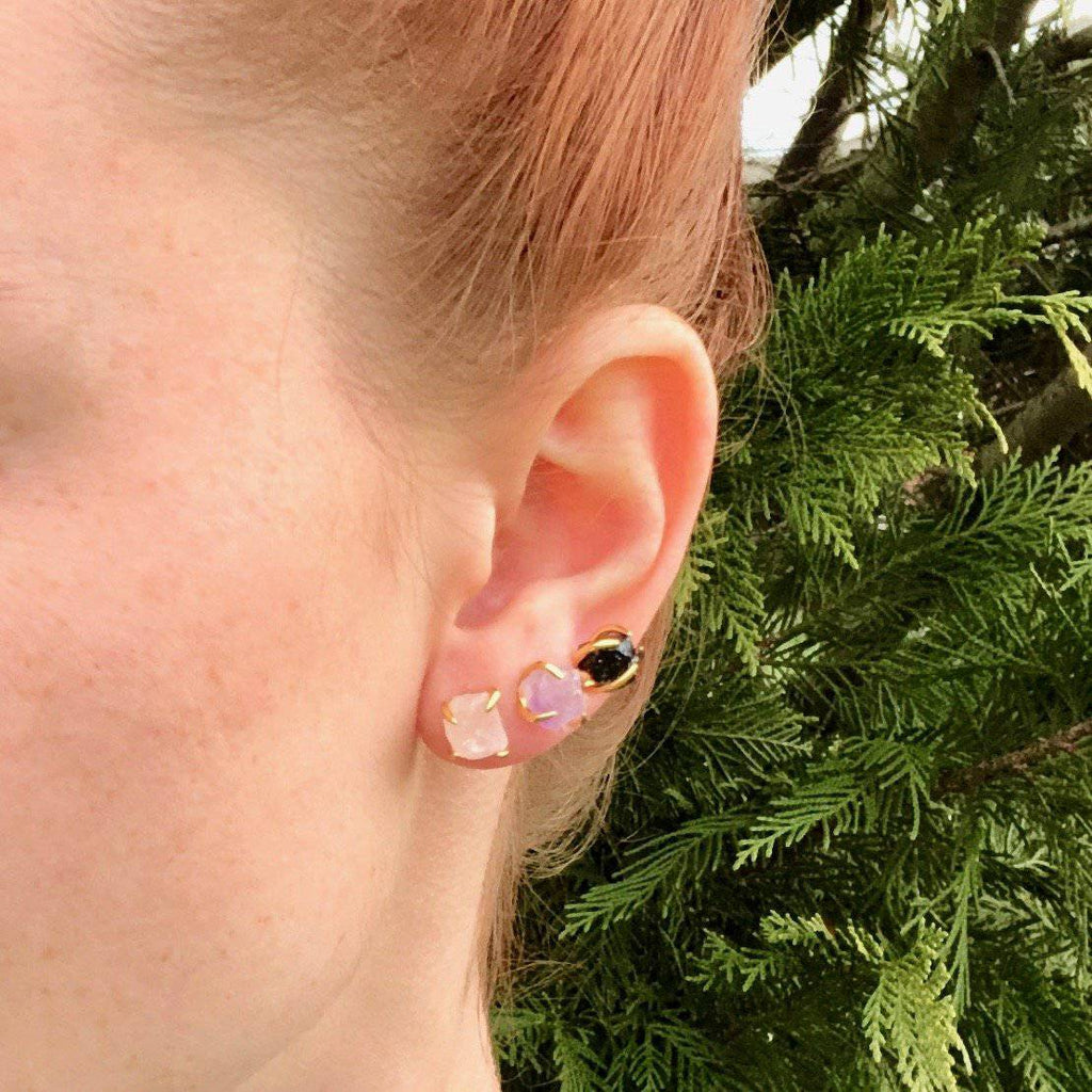 Raw Gemstone Earrings - Minkaa Daisy