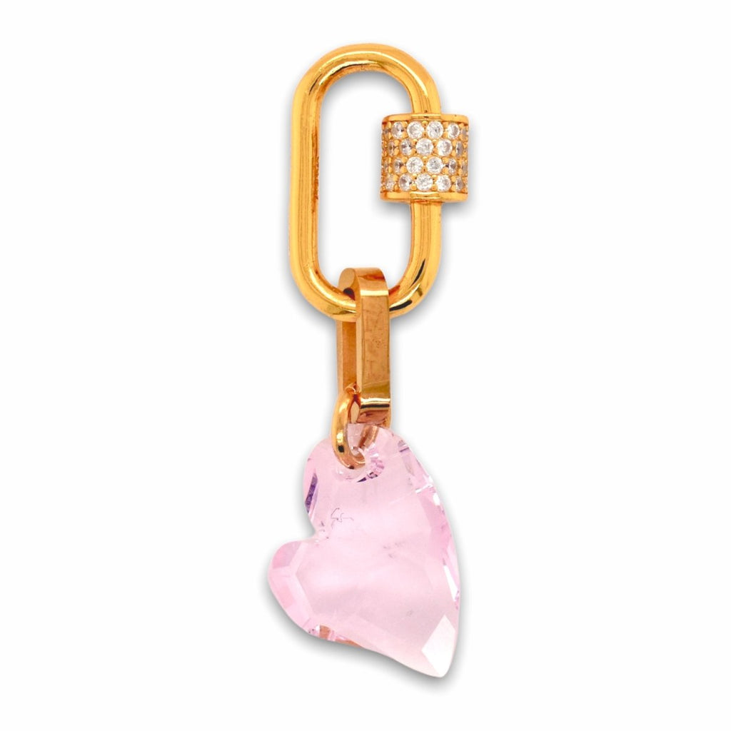 Small Collectable Cupid Crystal Hearts with Sterling Silver Crystalled U-Hook Clasp - Minkaa Daisy