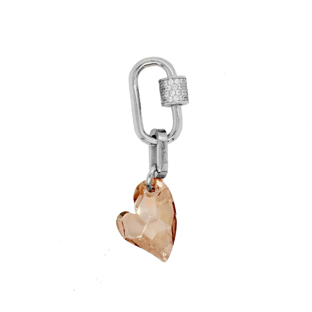 Small Collectable Cupid Crystal Hearts with Sterling Silver Crystalled U-Hook Clasp - Minkaa Daisy