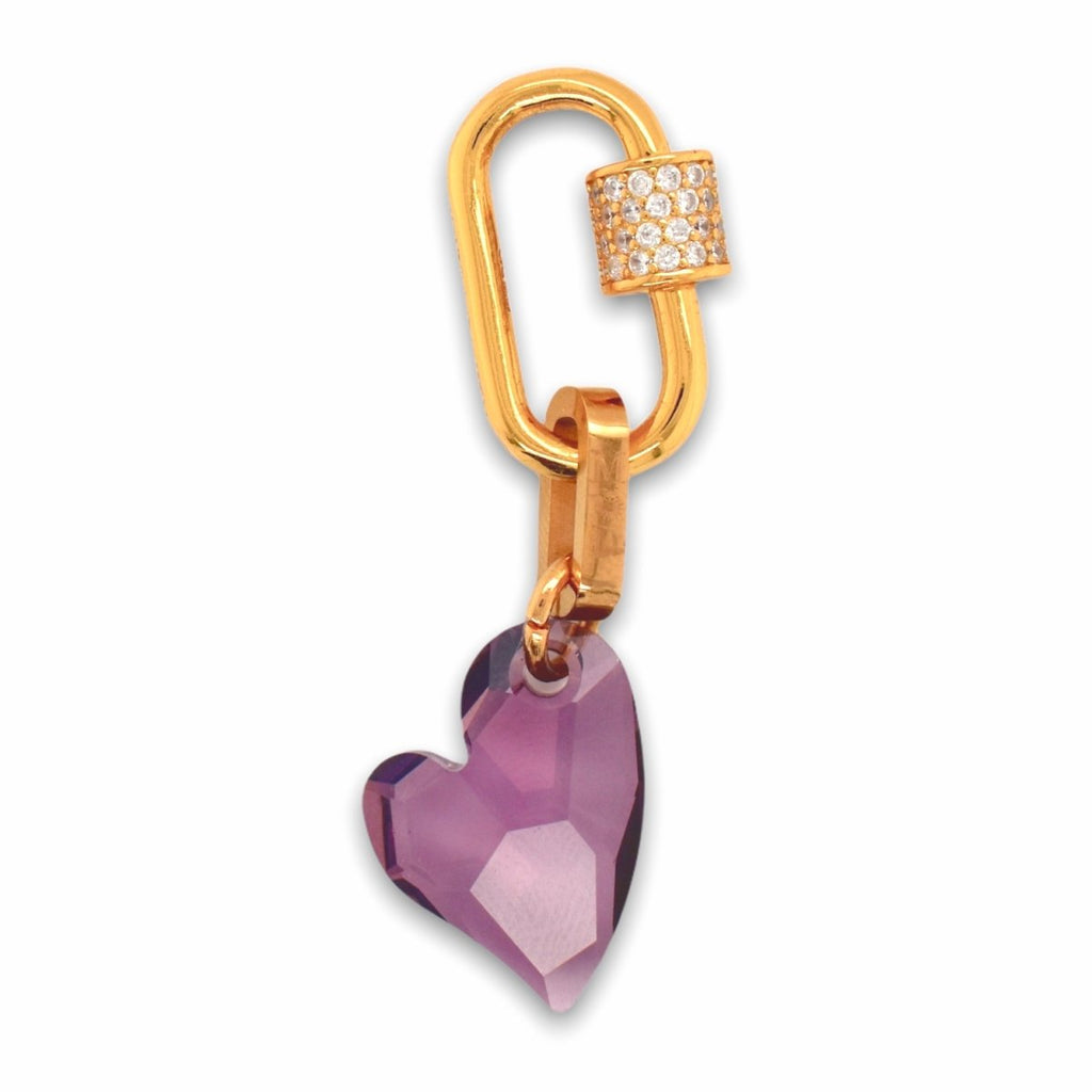 Small Collectable Cupid Crystal Hearts with Sterling Silver Crystalled U-Hook Clasp - Minkaa Daisy