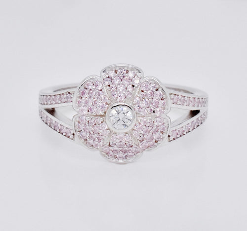 Sterling Silver Crystal Paris Pave Daisy Ring - Minkaa Daisy