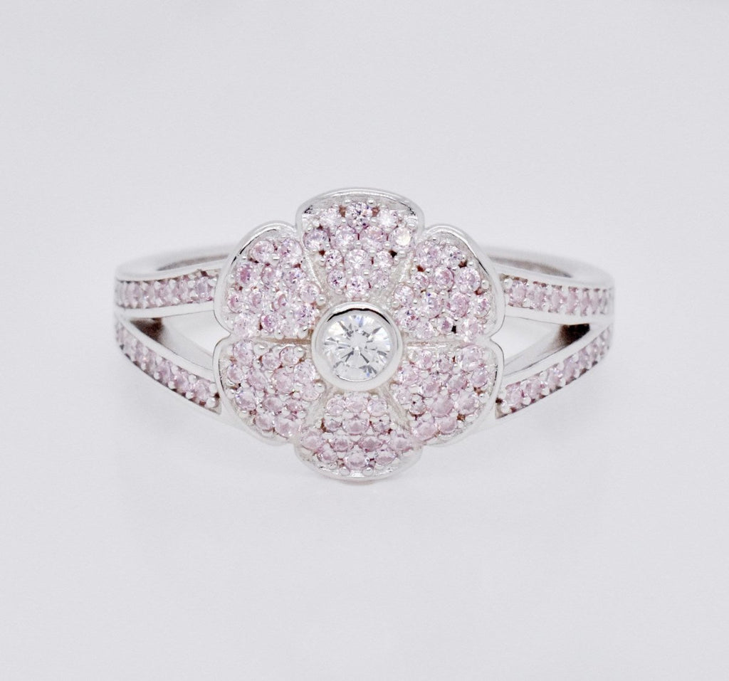 Sterling Silver Crystal Paris Pave Daisy Ring - Minkaa Daisy