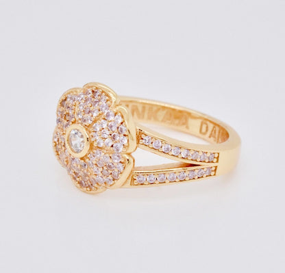 Sterling Silver Crystal Paris Pave Daisy Ring - Minkaa Daisy