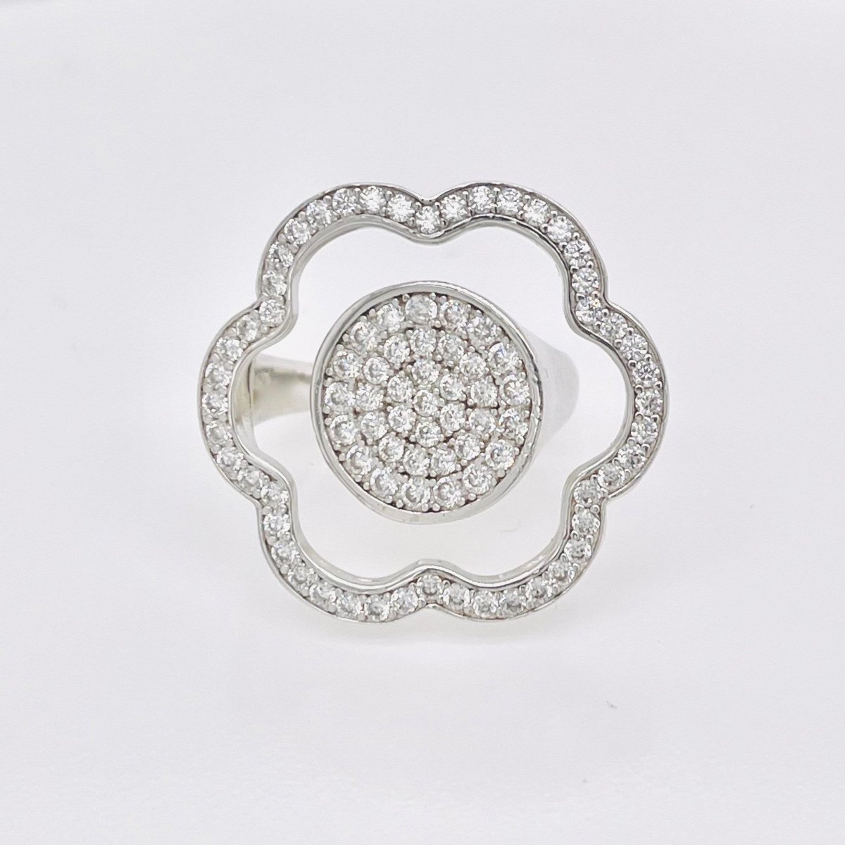 Sterling Silver Free Floating Daisy Ring - Minkaa Daisy