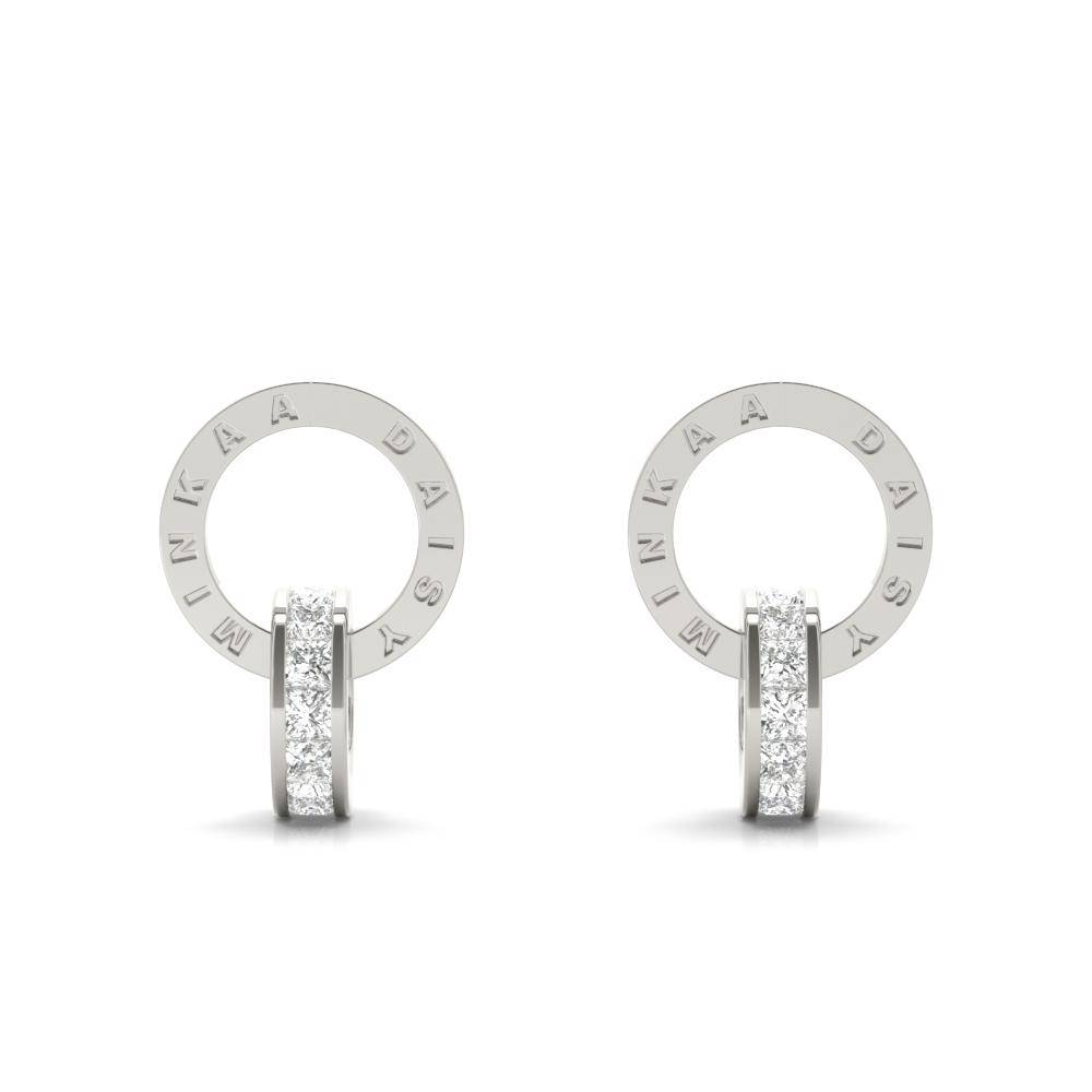 Sterling Silver Micro Hula Hoop Logo Earrings - Minkaa Daisy
