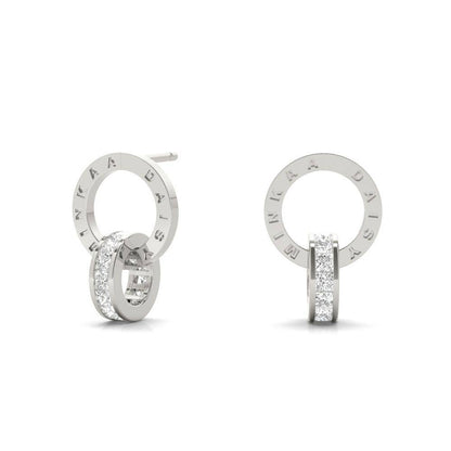 Sterling Silver Micro Hula Hoop Logo Earrings - Minkaa Daisy