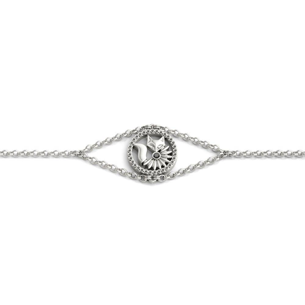 LIMITED EDITION Sterling Silver Fox Medallion Statement Bracelet - Minkaa Daisy