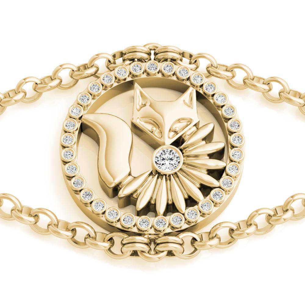 LIMITED EDITION Sterling Silver Fox Medallion Statement Bracelet - Minkaa Daisy