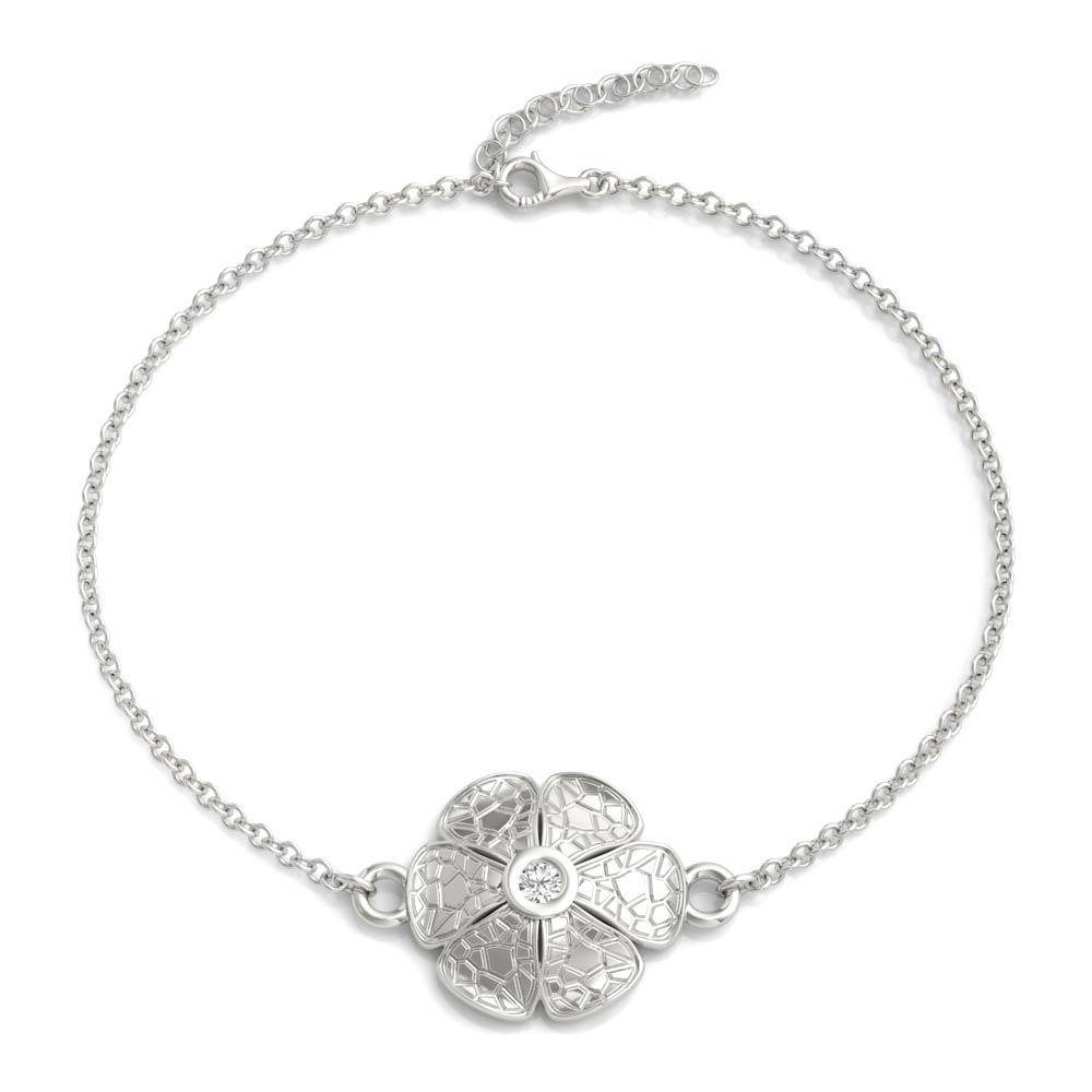 Sterling Silver Micro Crackle Bracelet - Minkaa Daisy