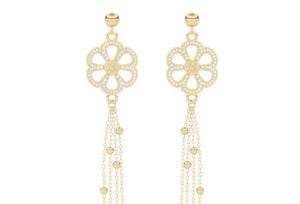 Sterling Silver Micro Ferris Wheel Chain Reaction Earring - Minkaa Daisy