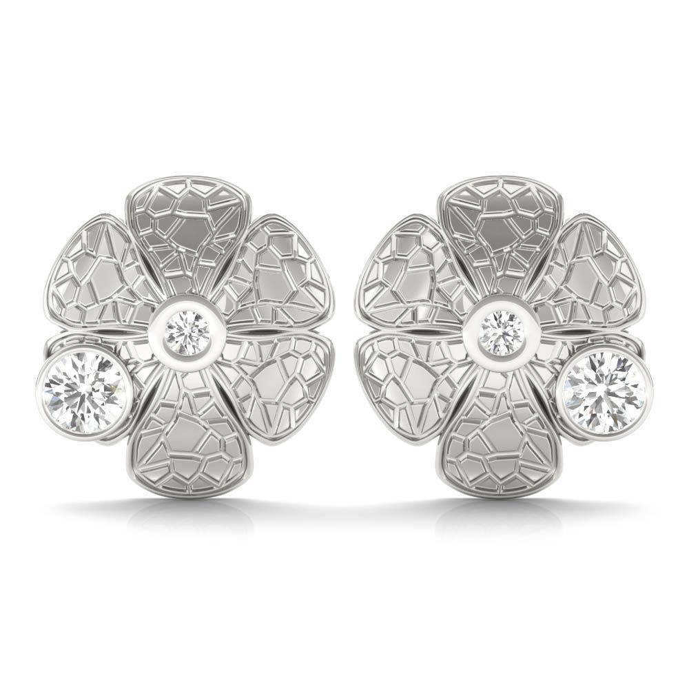 Sterling Silver Passionate Crackle Daisy Stud Earrings - Minkaa Daisy