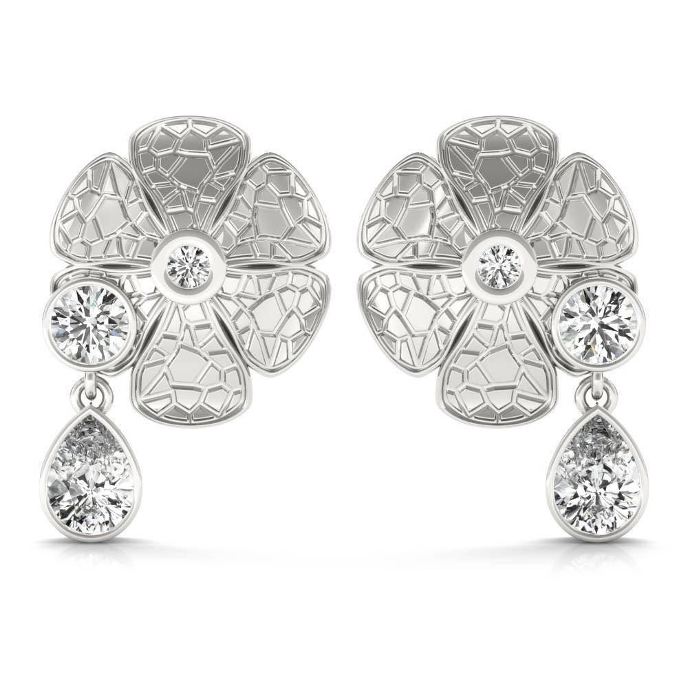 Sterling Silver Passionate & Pear Dazzling Daisy Stud Earring - Minkaa Daisy
