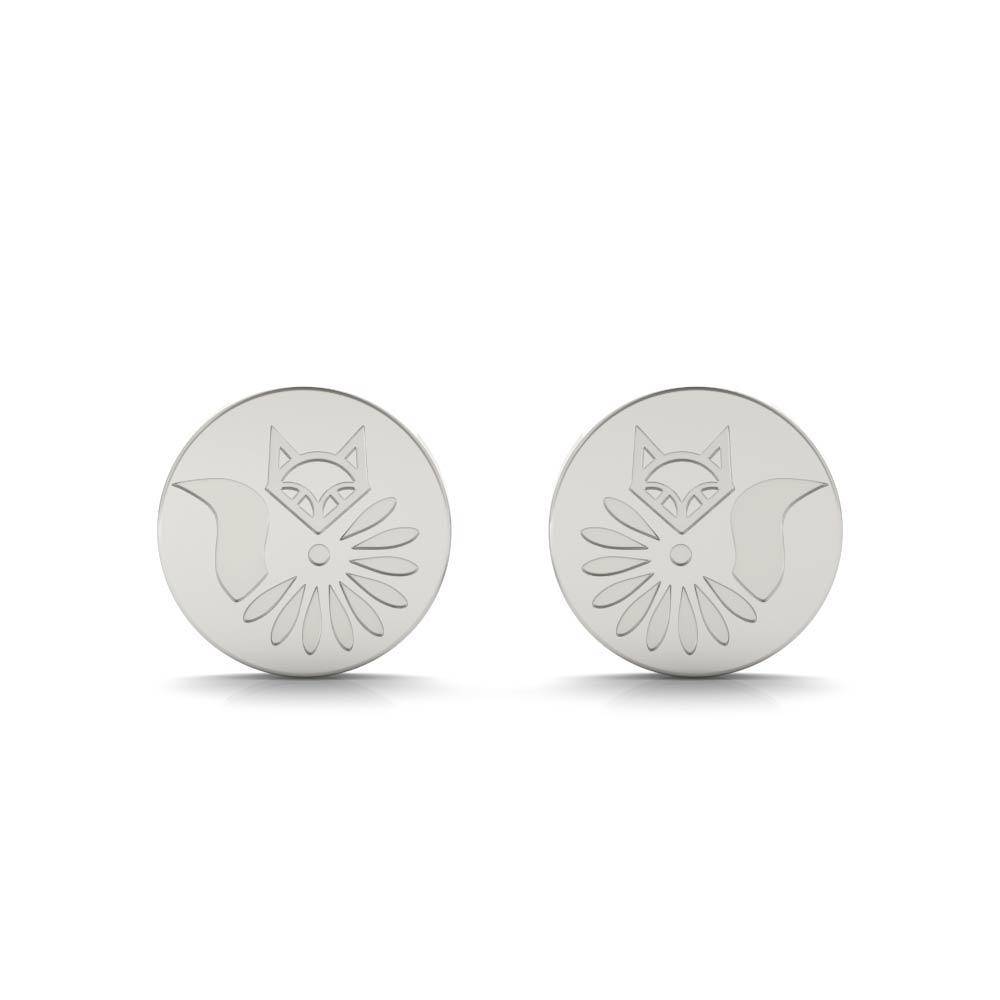 Sterling Silver Sleek Minimalist Stud Fox Earrings - Minkaa Daisy