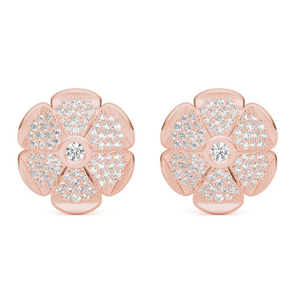 Sterling Silver Sparkling Pave Daisy Earring - Minkaa Daisy