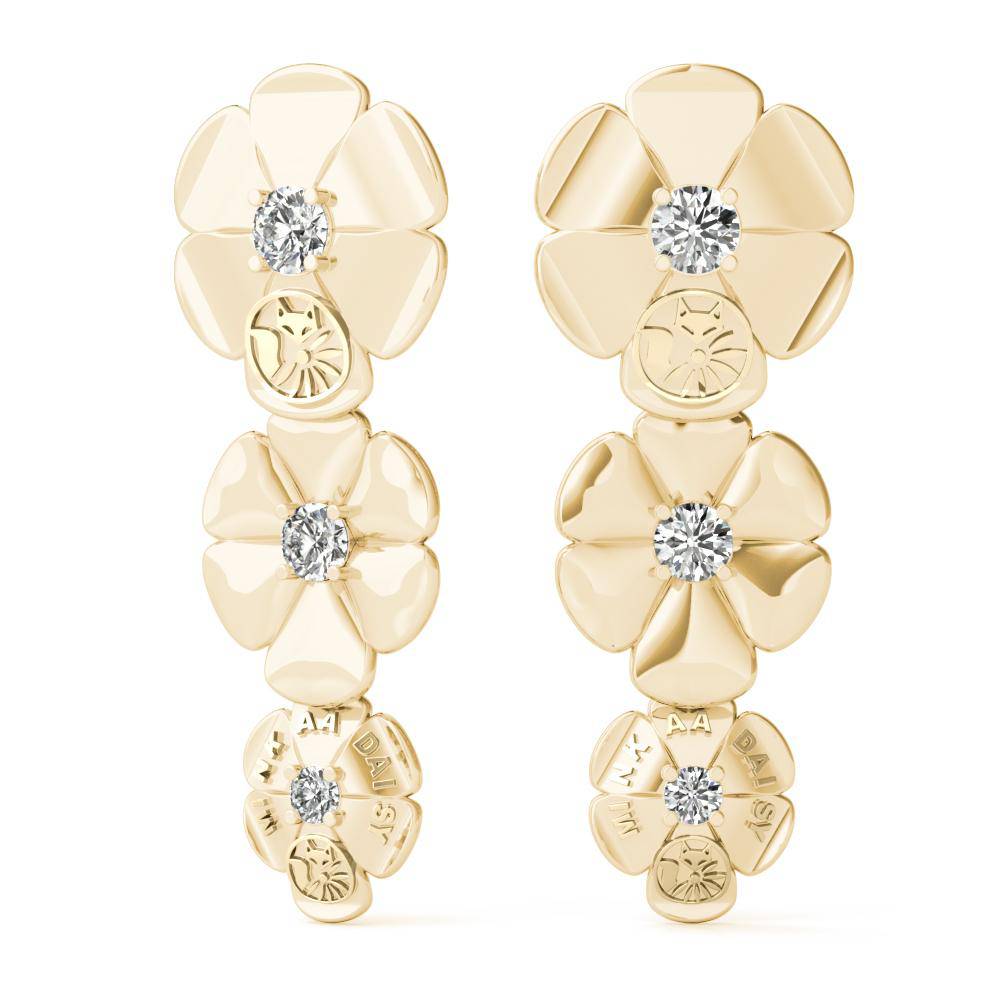 crystal flower earrings